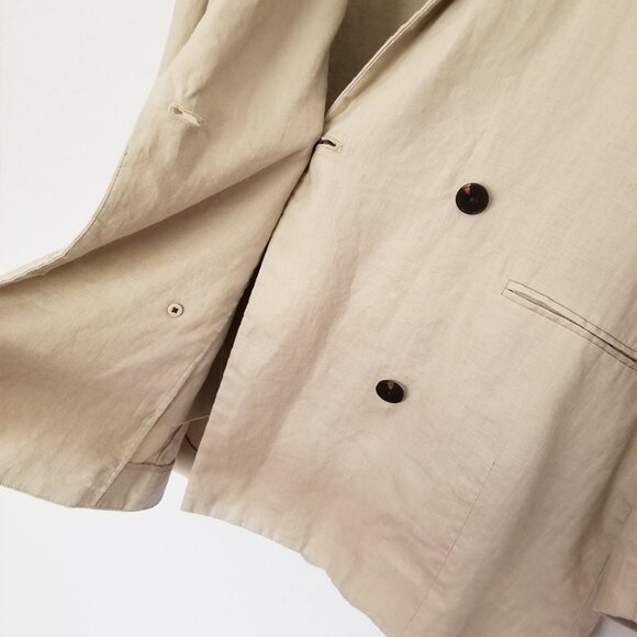 Everlane The Linen Double Breasted Blazer in Khaki Relaxed Fit Plus Size16 $198 - Picture 14 of 16
